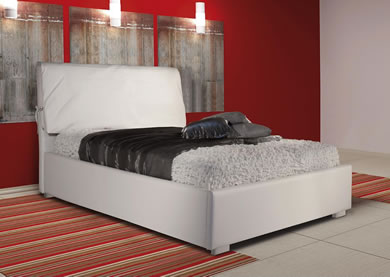 Letti imbottiti con contenitore a piazza e mezza - Moira